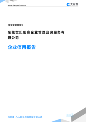 东莞世纪创赢企业管理咨询服务企业信用报告-天眼查